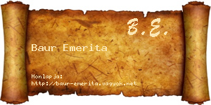 Baur Emerita névjegykártya